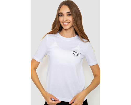 Жіноча футболка з принтом, колір білий, 241R122
