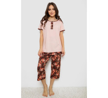 Пижама женская с принтом, цвет персиковый, 243R1602-005