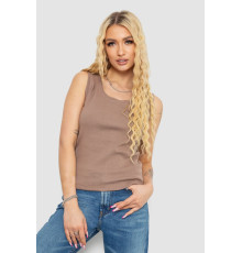 Майка жіноча в рубчик, колір темно-бежевий, 238R117