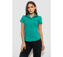 Рубашка женская однотонная, цвет зеленый, 230R068-1