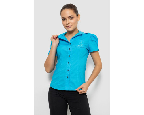 Рубашка женская однотонная, цвет голубой, 230R070