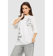 Футболка жіноча з принтом 0, колір молочний, 244R1024-1