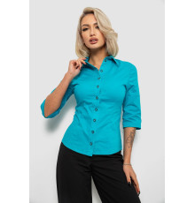 Сорочка жіноча однотонна, колір бірюзовий, 230R068-5