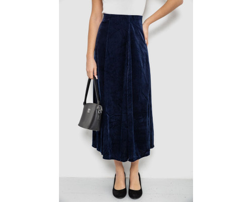 Спідниця оксамитова годе, колір синій, 167R375