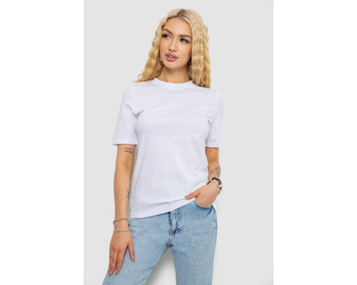 Футболка женская однотонная, цвет белый, 241R1800