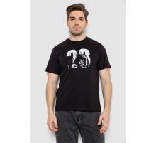 Футболка мужская с принтом, цвет черный, 241R1906