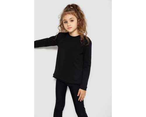 Лонгслів однотонний унісекс, колір чорний, 102R1532