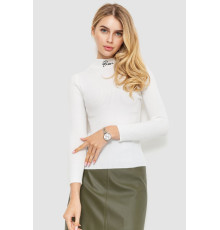 Водолазка трикотажна жіноча, колір білий, 204R035 Водолазка трикотажна жіноча, колір білий, 204R035