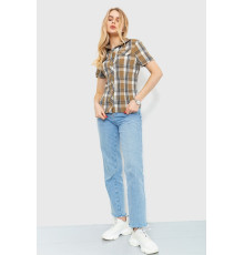 Сорочка жіноча в клітку, колір коричнево-сірий, 230R061-11