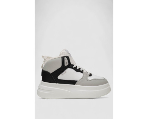 Кросівки жіночі зимові на хутрі, колір біло-сірий, 248RLM50-8