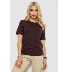 Футболка женская с принтом, цвет шоколадный, 241R1833