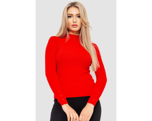 Водолазка женская в рубчик, цвет красный, 204R044