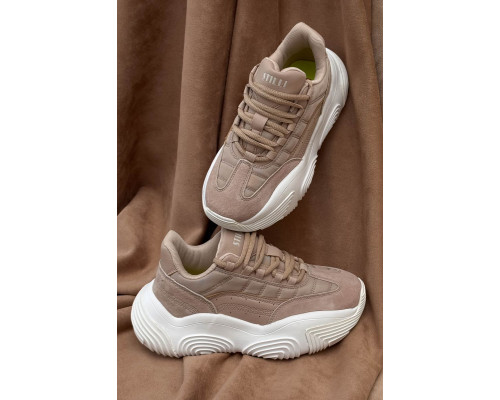 Кроссовки женские, цвет бежево-белый, 248RCX1250