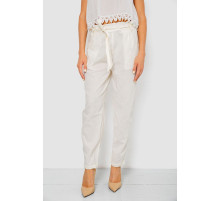 Штани жіночі літні на манжеті, колір молочний, 244R350