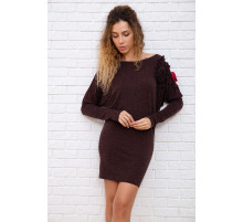 Вовняна приталена сукня, коричневого кольору, 167R147-1