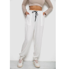 Штани жіночі катонові, колір білий, 244RLE-075