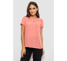 Блуза однотонна, колір персиковий, 230R112