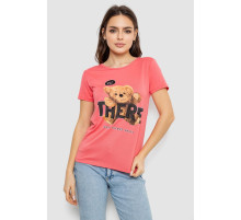 Футболка жіноча з принтом, колір кораловий, 244R509