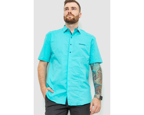 Сорочка чоловіча, колір бірюзовий, 214R7113