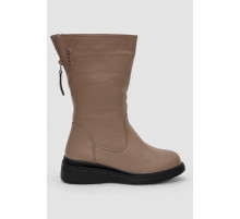 Сапоги женские зимние на меху, цвет бежевый, 243RY212