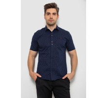 Рубашка мужская с принтом, цвет темно-синий, 214R7019