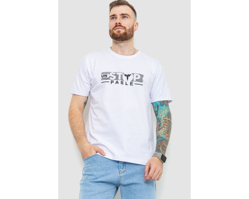 Футболка чоловіча батал, колір білий, 208R014