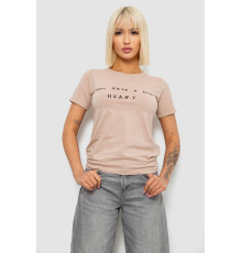 Футболка жіноча з принтом, колір бежевий, 244R2002