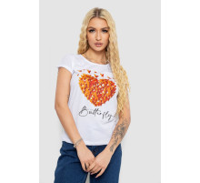 Футболка жіноча з принтом, колір білий, 244R2204