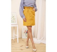 Джинсовая мини-юбка, горчичного цвета, 164R2023