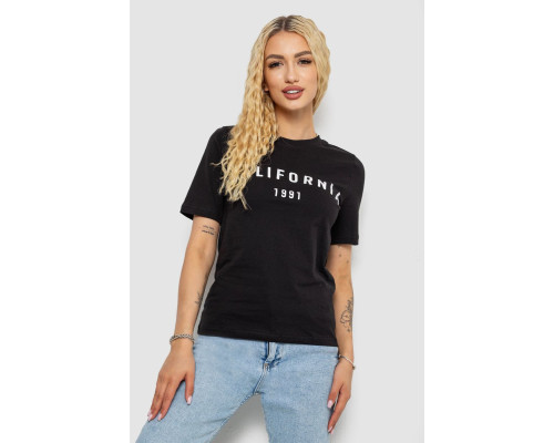 Футболка жіноча з принтом 241R130, колір чорний, 241R131