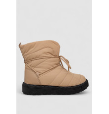 Дутики жіночі зимові на хутрі, колір бежево-чорний, 248RFM100