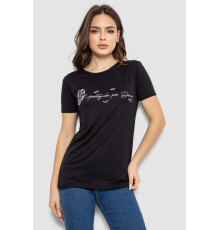 Футболка жіноча з принтом, колір чорний, 244R508