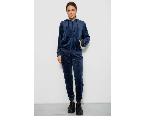 Спортивний костюм жіночий велюровий, колір синій, 244R9135