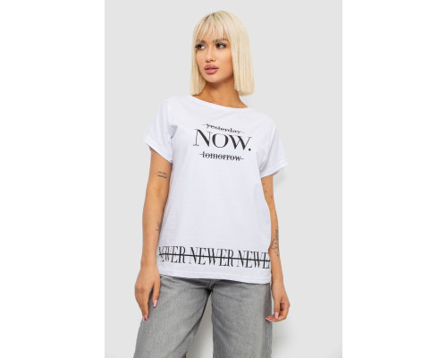 Футболка жіноча з принтом, колір білий, 244R2003
