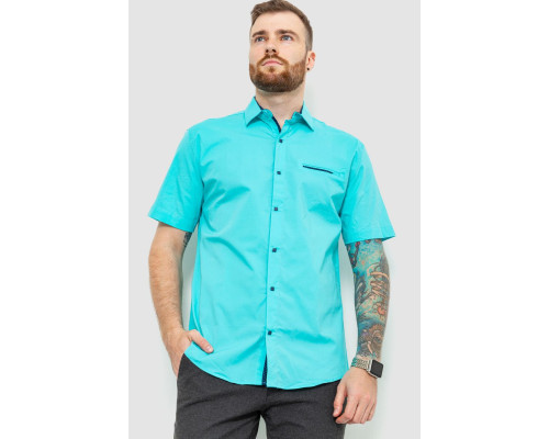 Сорочка чоловіча класична, колір бірюзовий, 214R7115