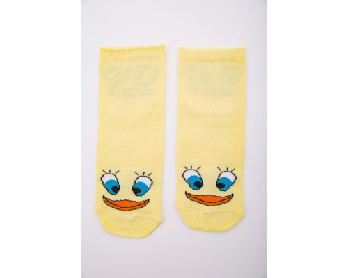 Желтые женские носки, с принтом, средней длины, 167R337