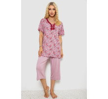Пижама женская с принтом, цвет пудровый, 243R6923