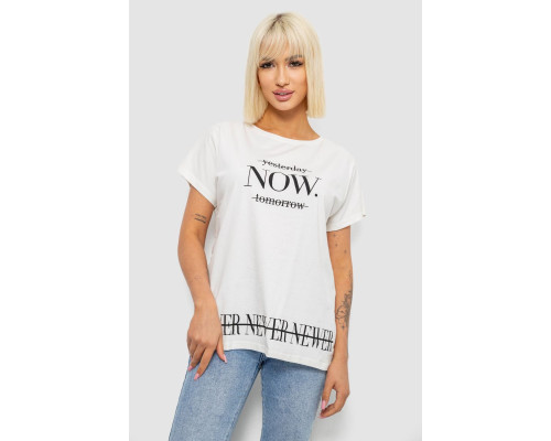 Футболка женская с принтом, цвет молочный, 244R2003