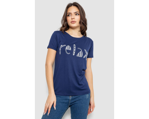 Футболка женская с принтом, цвет синий, 244R610