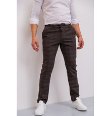 Штани чоловічі в клітку, колір коричневий, 194R2210