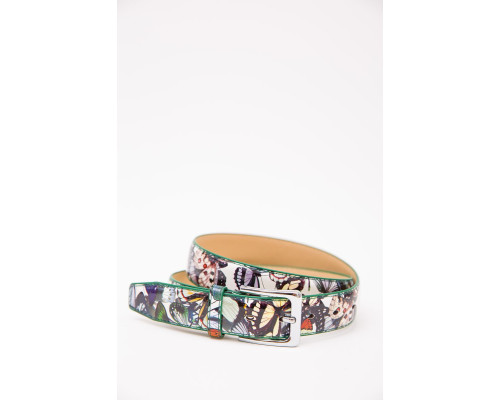 Ремінь жіночий лаковий, колір зелений, 196R3010W9