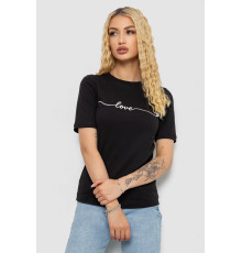 Футболка женская с принтом, цвет черный, 241R133 Футболка женская с принтом, цвет черный, 241R133