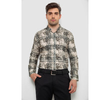 Сорочка чоловіча з принтом, колір оливковий, 214R1038