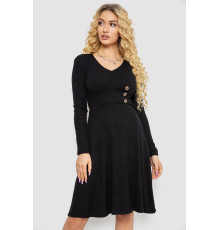 Платье трикотажное с оборкой, цвет черный, 230R0113
