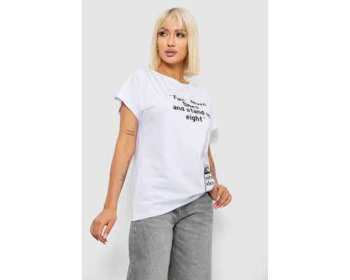 Футболка жіноча з принтом, колір білий, 244R2004