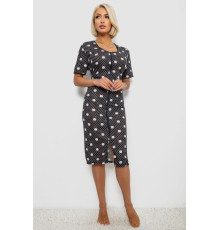 Халат жіночий на блискавці в горох, колір чорний, 257R1030-5