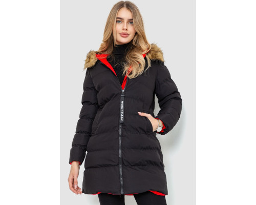 Куртка женская двусторонняя, цвет черно-красный, 129R818-555
