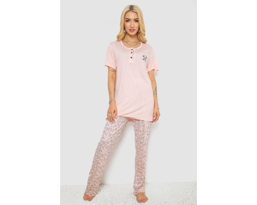 Пижама женская с принтом, цвет персиковый, 243R7001