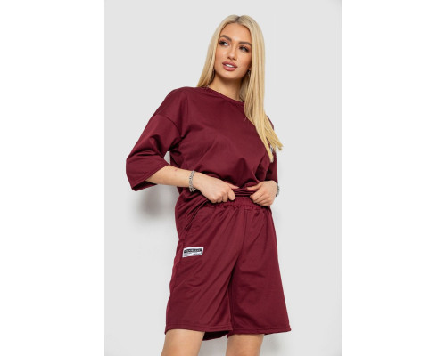 Костюм жіночий однотонний, колір бордовий, 238R116-1