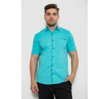 Рубашка мужская однотонная, цвет бирюзовый, 214R7119-1